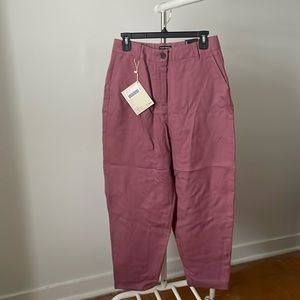 Frank and Oak pink barrel leg trousers NWT